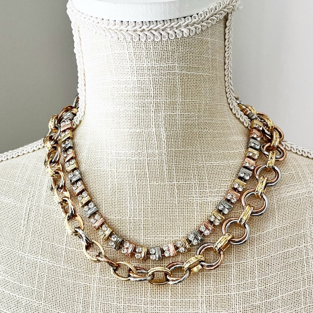 NEW Chico's Convertible Tri-Tone Short Necklace